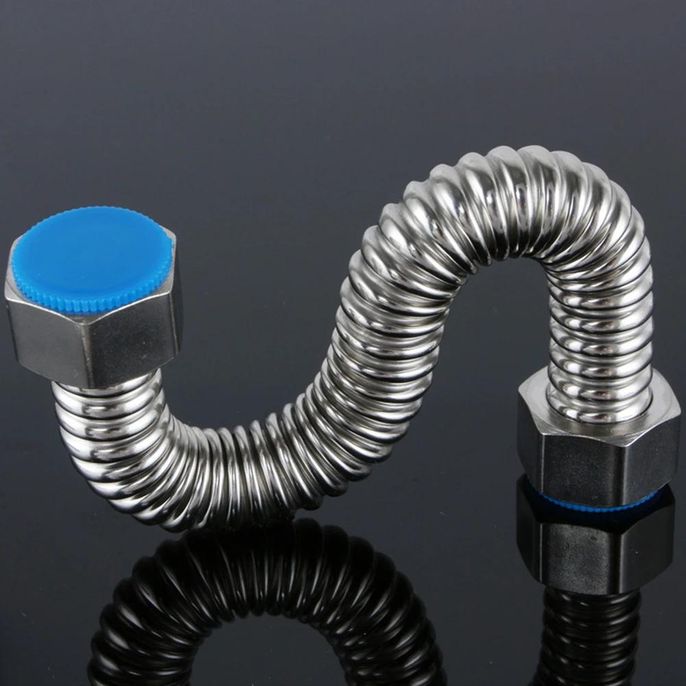 Stainless Steel Water Hose Corrugated Water Heater Connector Plumbing Pipe Hose 30/40/50/60CM Bathroom Heater Accessories