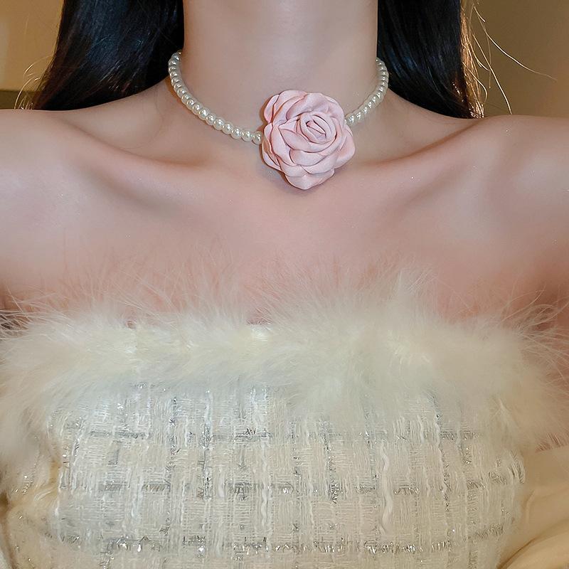 Bohemian vacation wind beaded necklace light luxury personality collarbone chain necklace