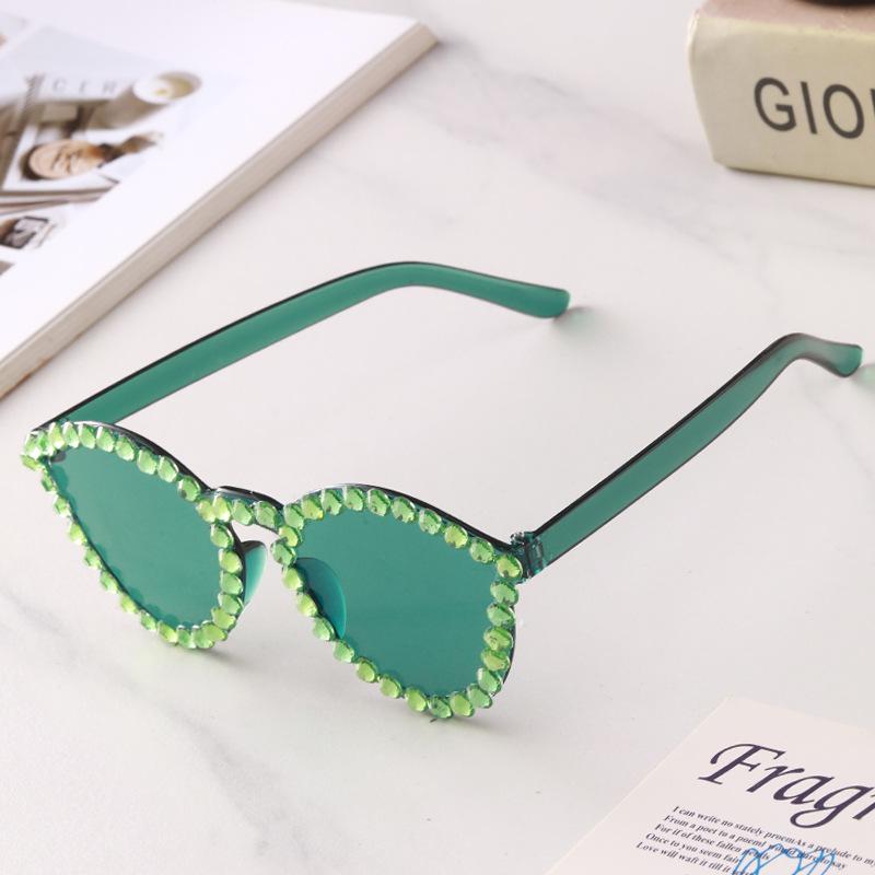 

Женские солнцезащитные очки ручной работы со стразами, разноцветные, для вечеринок - Модные и уникальные. зелёный