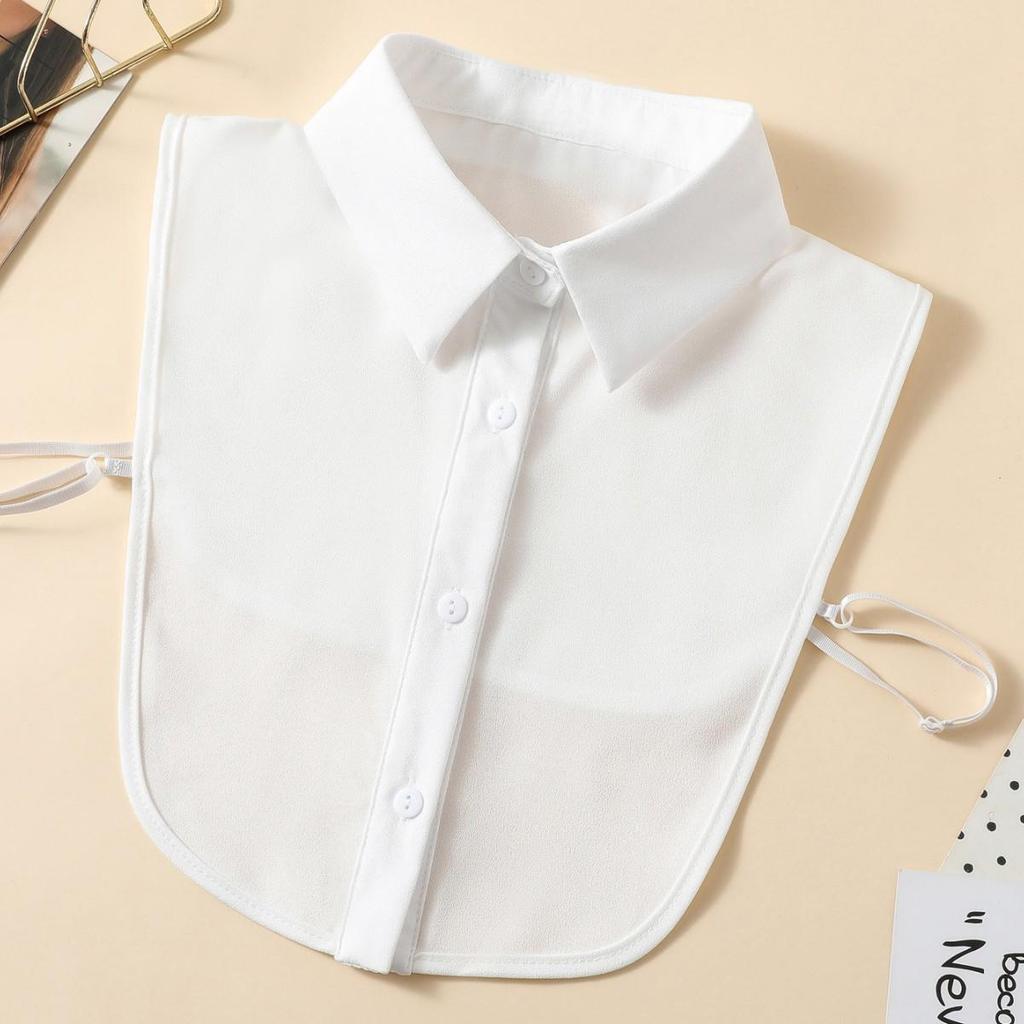 Women's Chiffon Half-Shirt Decorative Collar for Professional or Casual Wear