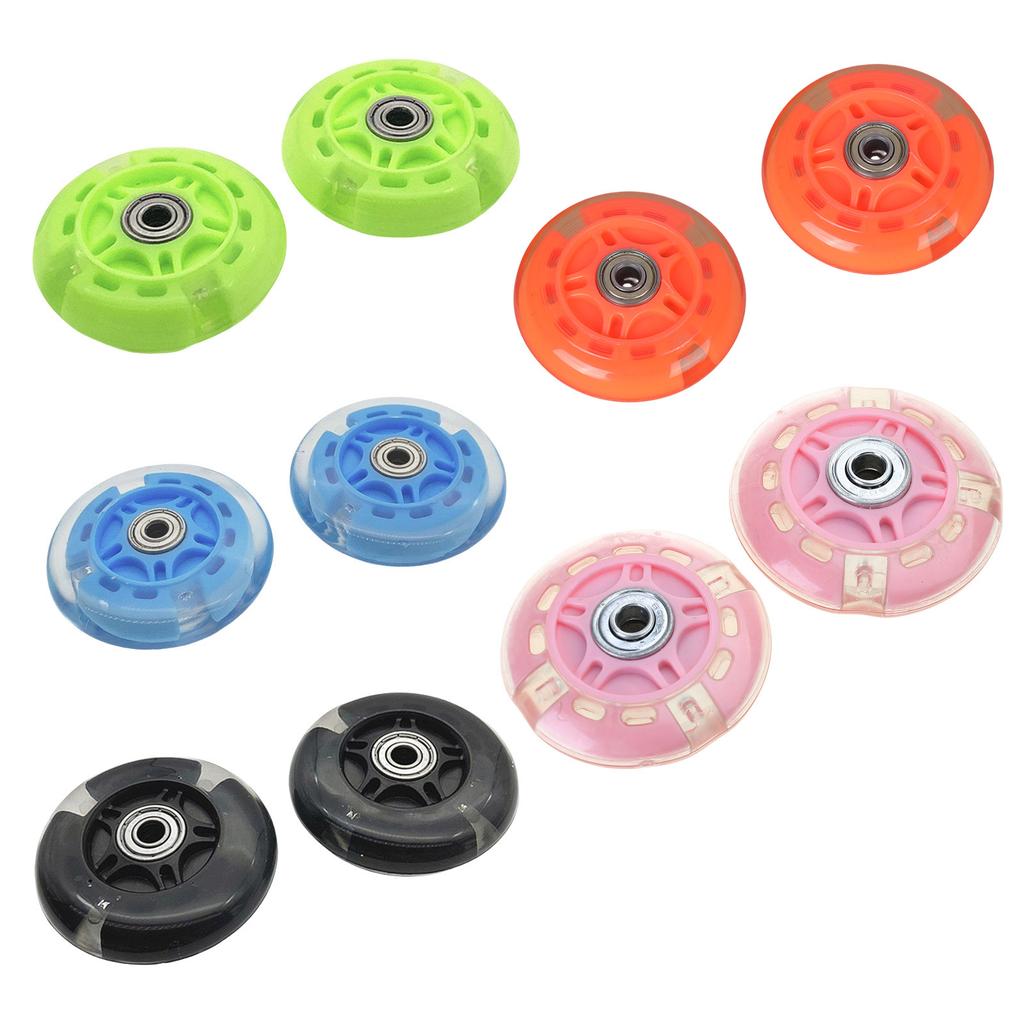 2pcs Mountain Skateboards Wheel Colorful Light Thickness Kids Scooters Wheel Enhances Cycling Enjoyment