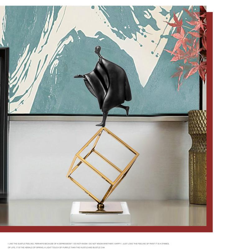 Modern Minimalist Creative Gymnastics Figure Decoration Room Geometric Wrought Iron Ornament