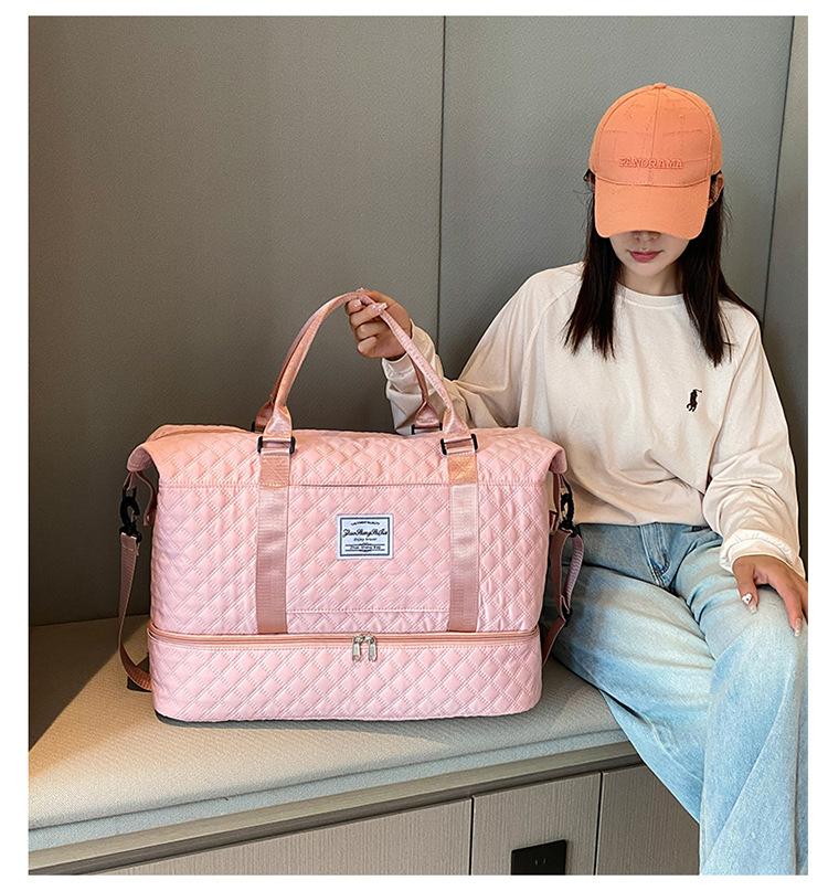 Travel Bag Rhomboid Dry And Wet Separate Sports Handbag Yoga Gym Bag