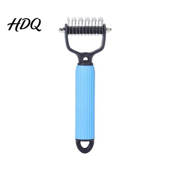 Dematting Comb for Dogs Pet Grooming Rake Double Sided Cat Undercoat Rake S синий