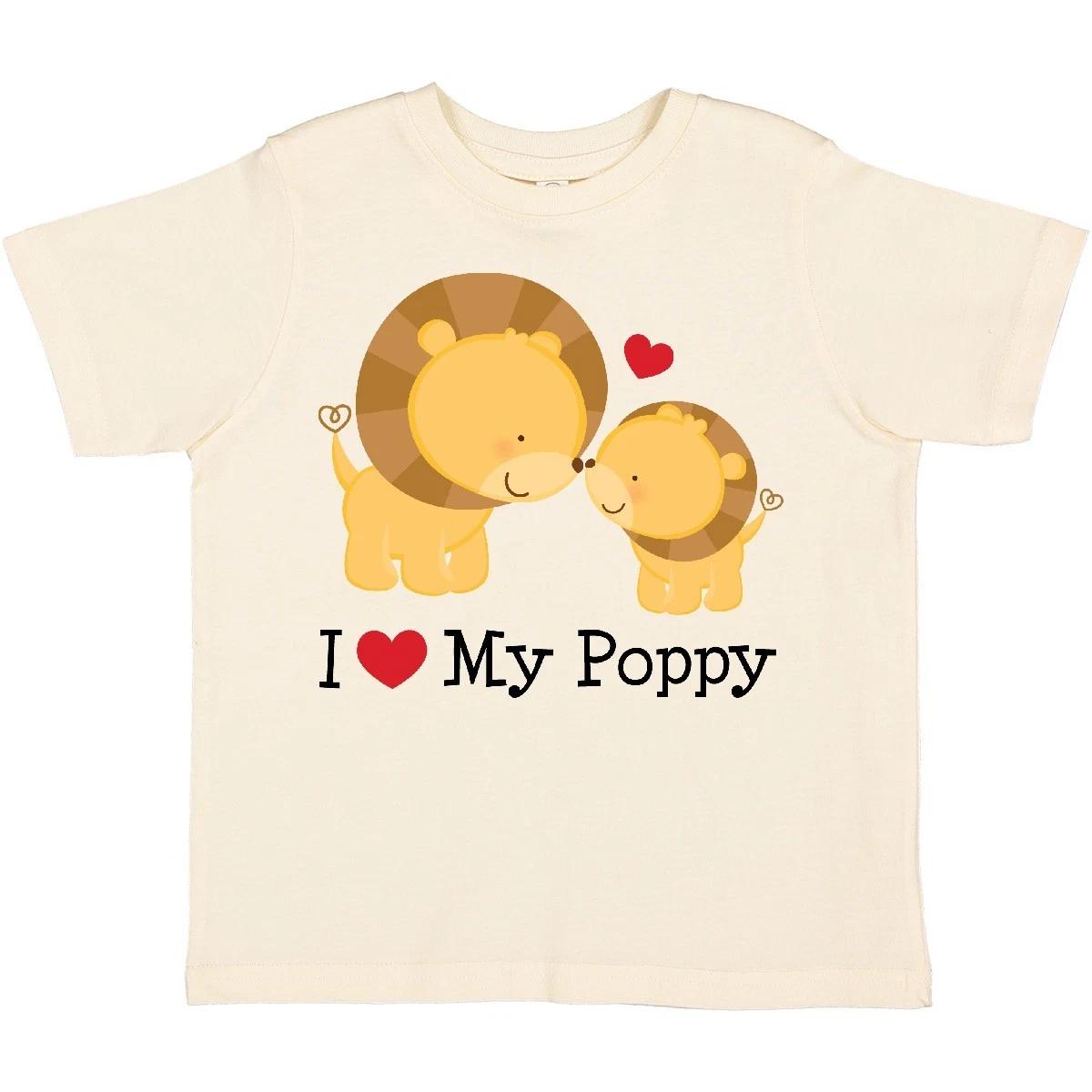 Inktastic I Love My Poppy Grandpa Toddler T-Shirt Heart Grandchild Grandkids Kid 160