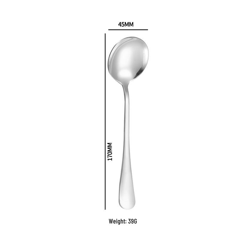 1010 Stainless Steel Western Cutlery Set: Steak Knife, Fork, Spoon, Dessert Spoon, Serving Fork, and Ice Spoon.