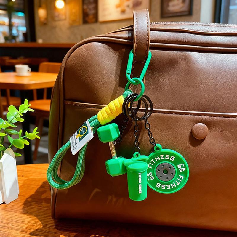 Creative Barbell Bag Charms New Sports Fitness Keychain Charm Fashionable Popular Phone Cases Car Charm Versatile Christmas Gift