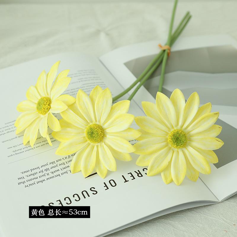 3 Head Bundles Of Hand Feel Summer Chrysanthemum Fake Flower Chrysanthemum Home Decoration Wedding Decoration Simulated Flower
