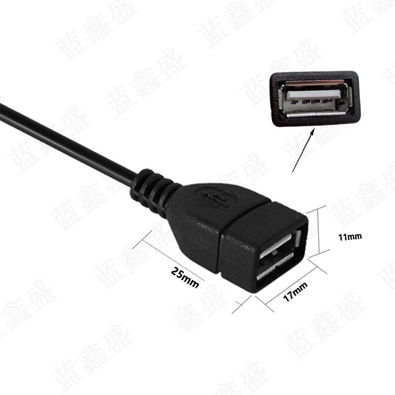 22AWG Pure Copper USB Power Extension Cable with Switch - Black