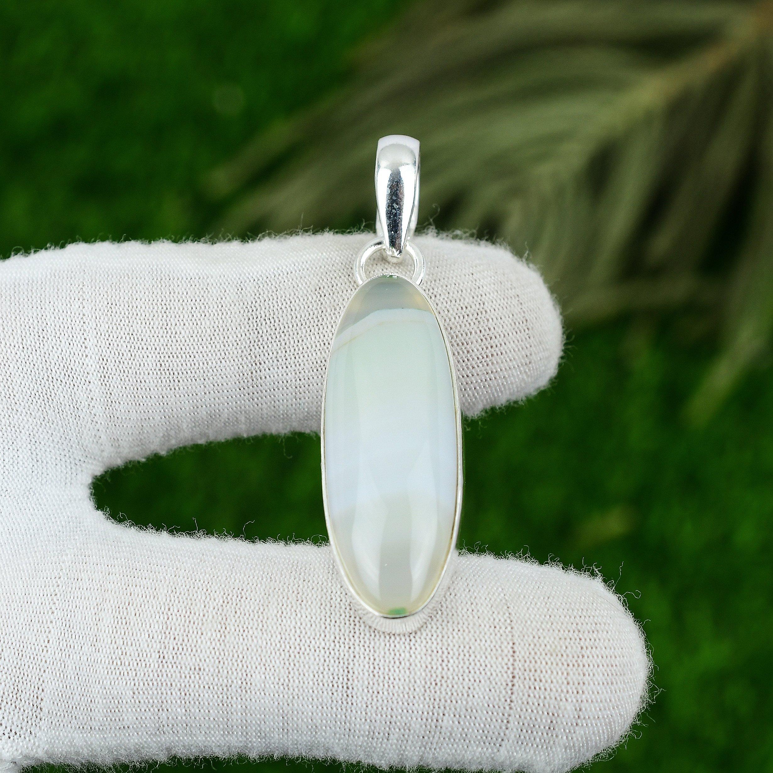 Mothers day Sale Natural Botswana Agate 925 Silver Bezel Sister Pendant Jewelry