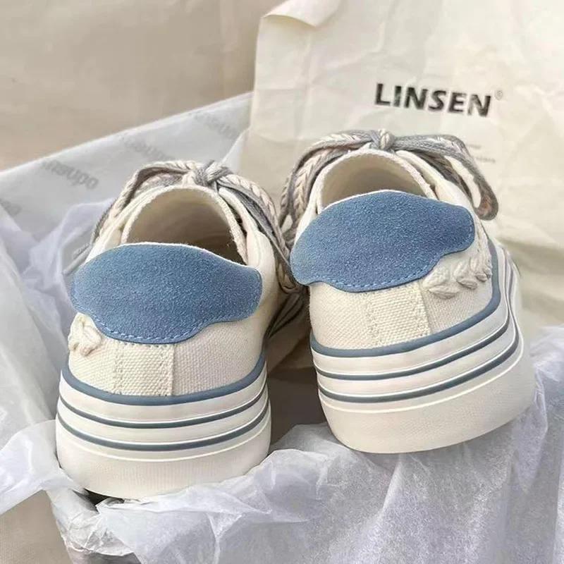 Plateau-Schuhe aus Segeltuch für Damen, die die Körpergröße erhöhen, klobige Turnschuhe für junge Mädchen, Outdoor-Sneaker für Damen, Schuhe mit dicker Sohle