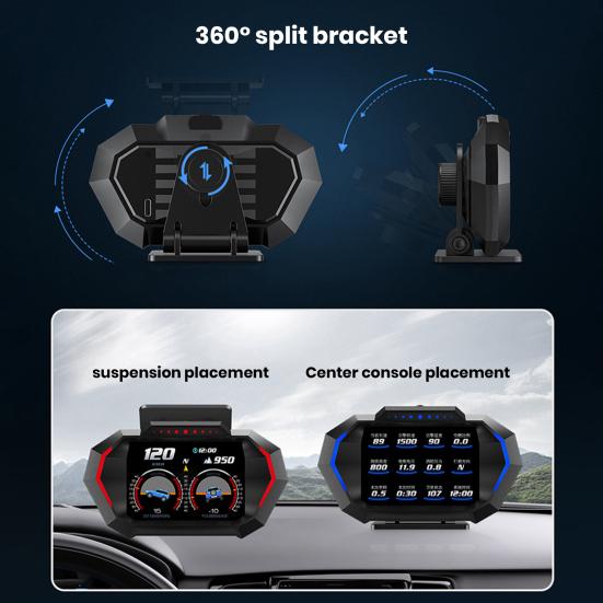 Digitální rychloměr se světlou velkou obrazovkou Univerzální zobrazovací rychlost GPS OBD Head Up LED obrazovka Rychloměr Cockpit Instrument