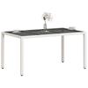 Garden Table with Glass Top White 150 x 90 x 75 cm Poly Rattan