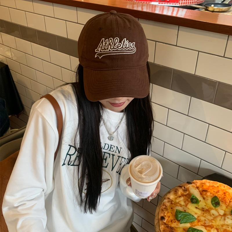 Sweet and cool micro-washed old soft top big brim baseball cap children versatile big head circumference showing face small peaked cap