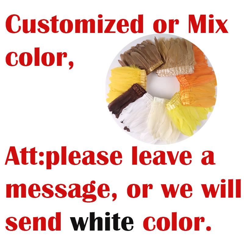 

Goose Feather Trims Ribbon Fringes 2Yards/pc Sewing Crafts Plume in Dress Skirt Wall Decoration for Party Clothes 2 Yards