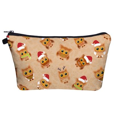 Women Christmas Ornament Print Cosmetic Bag Toiletries Organize Travel Storage Case 6693