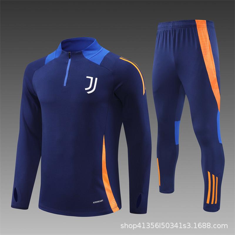 Juventus/Dortmund/Bayern Long-Sleeved Half-Zip Suits, Training Uniforms, Warm-Up Appearances, Soccer Uniforms, Adults And Children