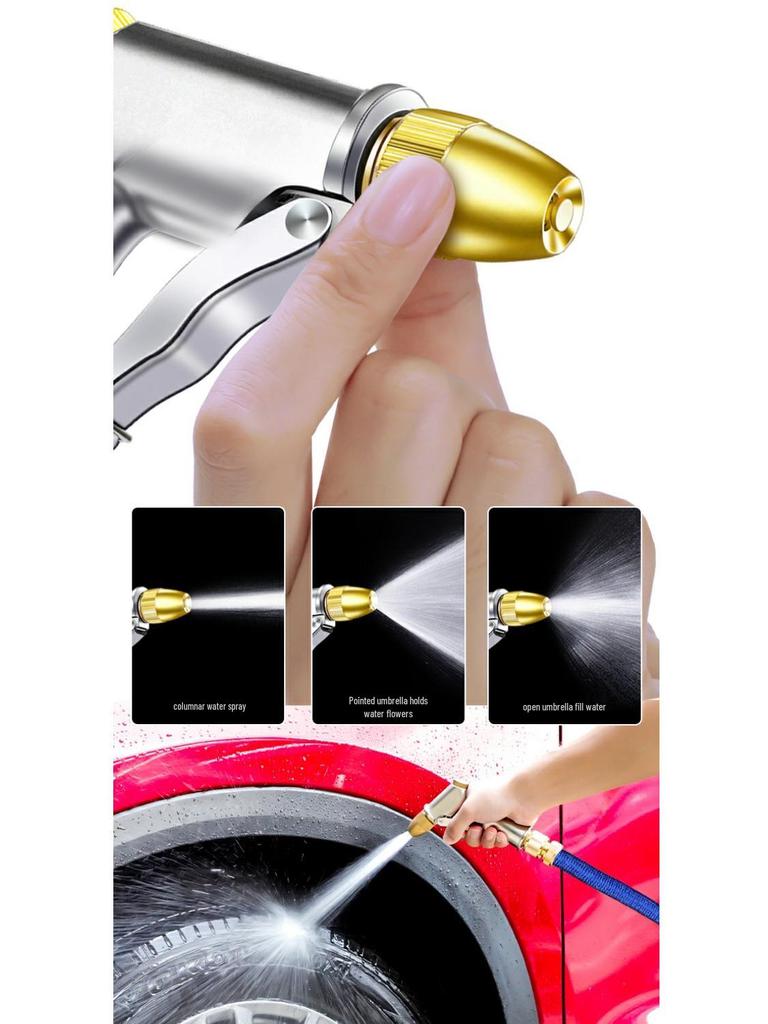 Hochdruck-Metall-Wasserpistole für Auto- und Bodenreinigung - Leistungsstarkes Sprühdüse