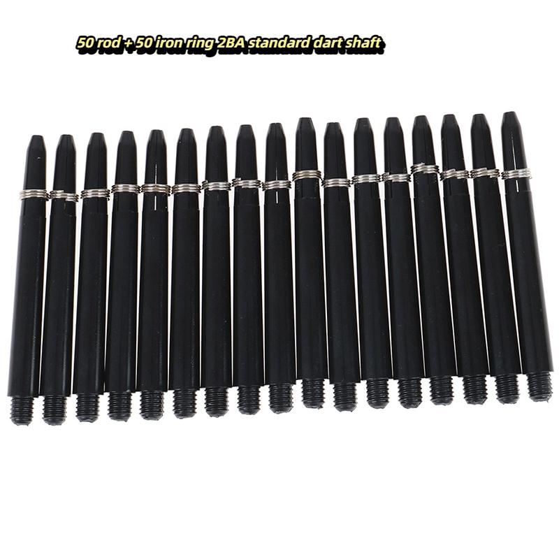 

50pcs 48mm Nylon Dart Shafts with 2BA Screw Thread And Protection Ring Darts Rod Stems for Indoor Outdoor Games