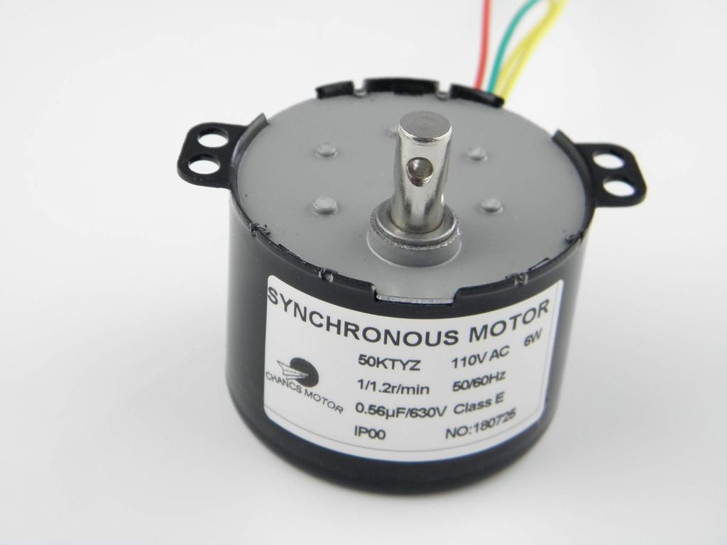 CHANCS 50KTYZ Synchronous Geared Motor, AC 110V, 1/1.2 RPM Speed, 30Kg.cm Torque, 6W Power, for Incubator Equipment