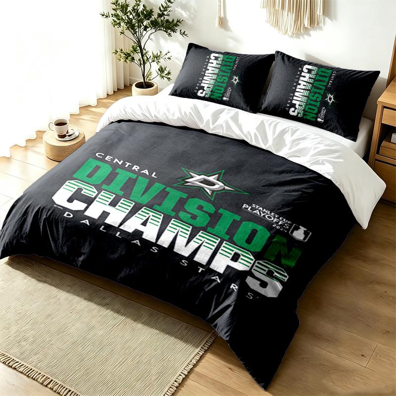 Dallas Stars 3-teiliges Bettwäsche-Set Einfaches Modernes Bettwäsche-Set Knitterfest Weicher Stoff Ganzjahresnutzung ein perfektes Geschenk