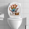 3D Funny Cartoon Monkey Reading Newspaper Toilet Wall Sticker Self-Adhesive Waterproof Removable Bathroom Home Decor Art