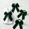 6pcs Napkin Clasp Bow Christmas Napkin Rings Chic Velvet Bowknot For Xmas Dinner Parties Wedding Holiday Home Napkin Holders