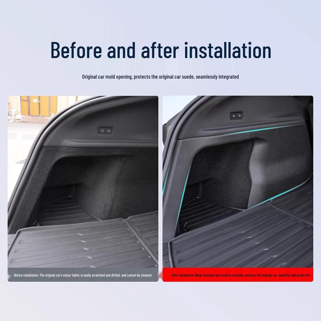 Schutz-Seitenverkleidungen für den Kofferraum aus Flanell für Tesla Model Y 25 Refresh