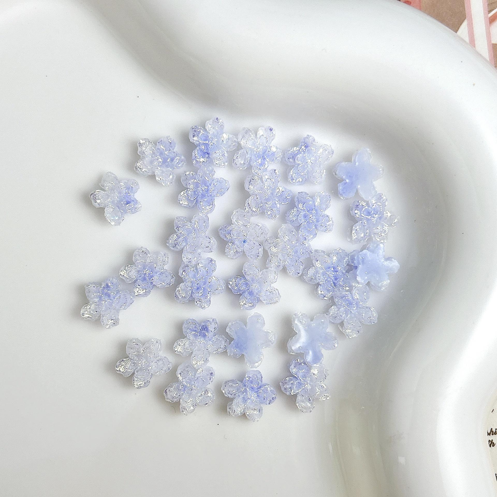 

Hot-Selling New Starry Sky Elf Soft Flower Nail Art Decorations Two-Color Gradient Three-Dimensional Gardenia DIY Phone Case Direct світло-фіолетового кольору