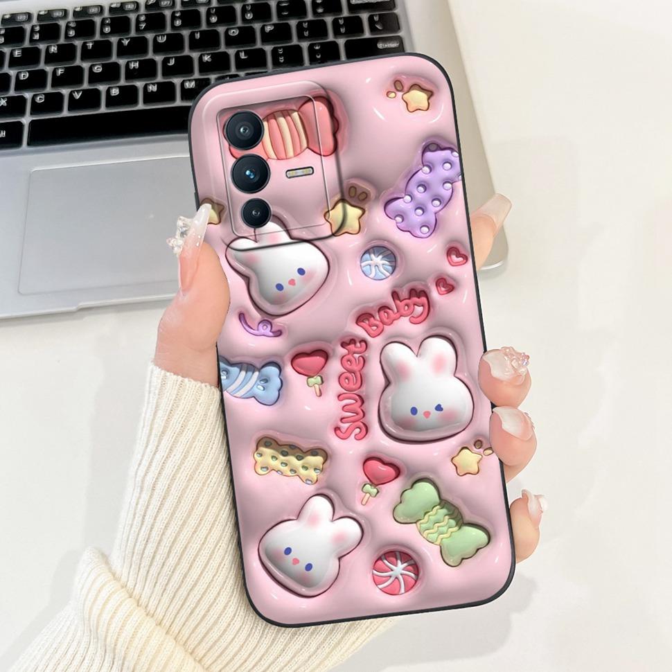 For Vivo V23 5G Case Soft Silicone Cute Patterned Cover Phone Cases For Vivo V 23 V23 V2130 V2303 Back Cover Funda ShockProof