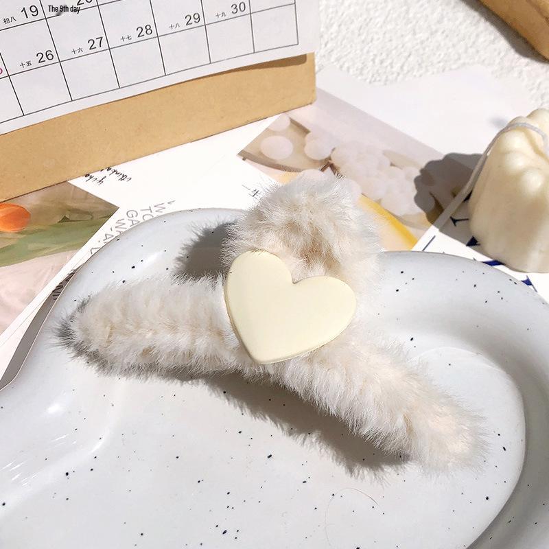 Korean Style Plush Bow Hair Clip with Tassel - Autumn/Winter Women's Hair Accessory