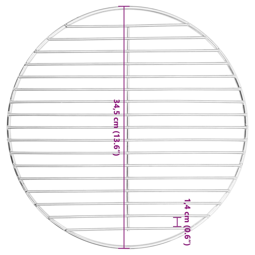 Round Grill Grate Ø34.5 cm 304 Stainless Steel