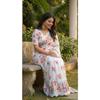 Soft Chinon silk saree floral digital print with beautiful handwork and hand work with cut-work  border