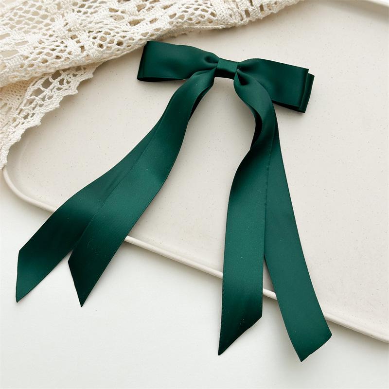 Women's Double-Layer Bow Ribbon Tassel Hair Clip - Woven Long Hair Tie Duckbill Accessory