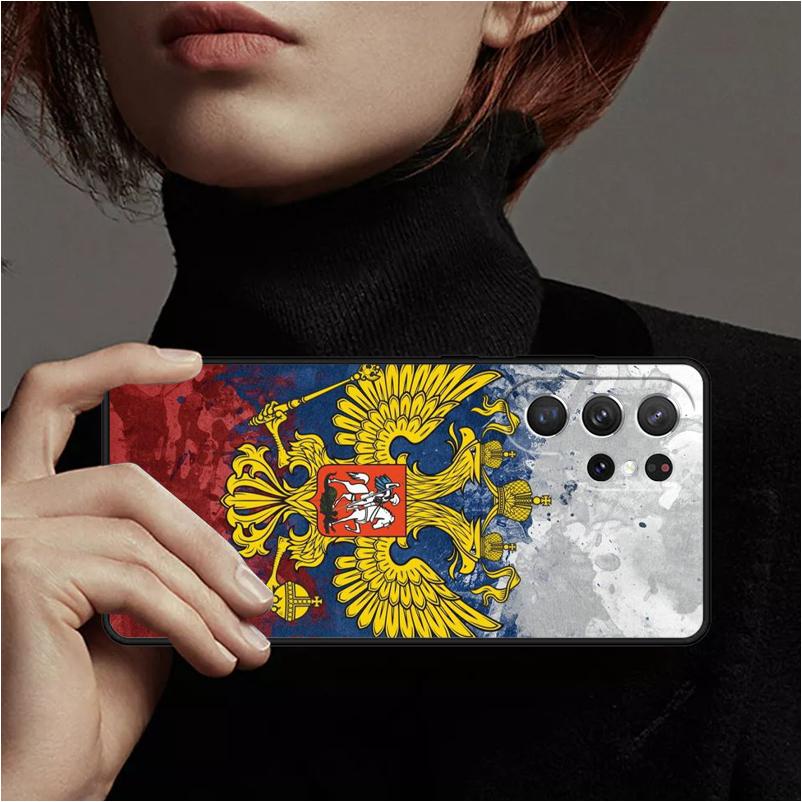 Russia Flag Emblem Phone Case Cover Coque For Samsung Galaxy S24 Ultra 23 S22 Plus S21 FE S20 Note 10 Pro Note 20 lite