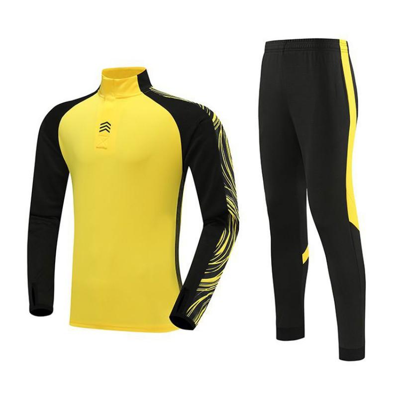 Long Sleeve Soccer Jersey Set With Half-Zip Jacket Unisex Sportswear Training Match Wear Youth Adult