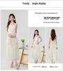 2026 Summer French Apricot Lace Embroidered Irregular Long Camisole Dress for Women