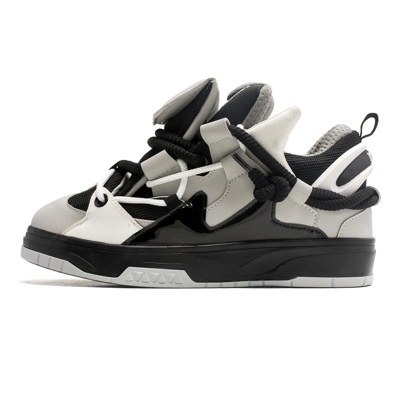 

Men s shoes Guochao niche new retro couple bread shoes high value versatile sports casual platform non-slip board shoes 39 чёрный