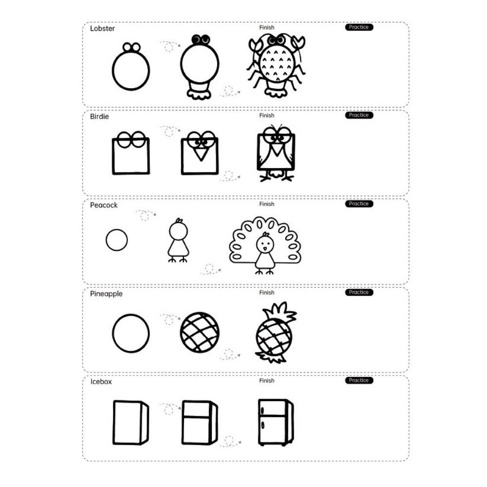 New Step-by-Step Drawing Book 300+ Steps Beginner-Friendly Art Learning Book Green Cover Painting Book Creative Development