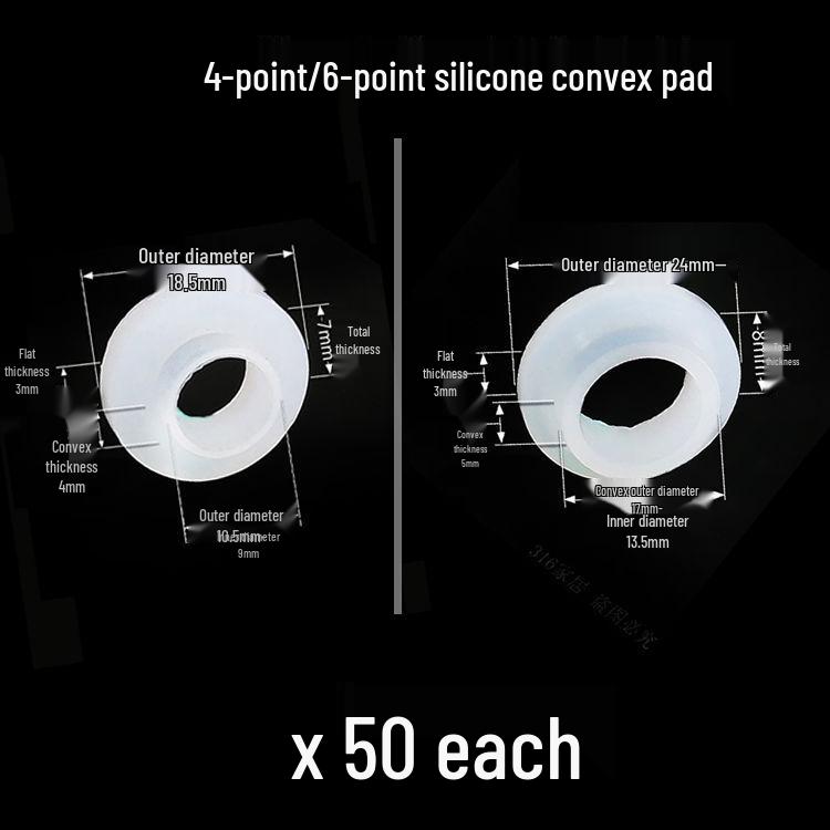 High-Temp Resistant Silicone Convex Washer for 4/6-Point Shower Hose with Mid-Convex Gasket