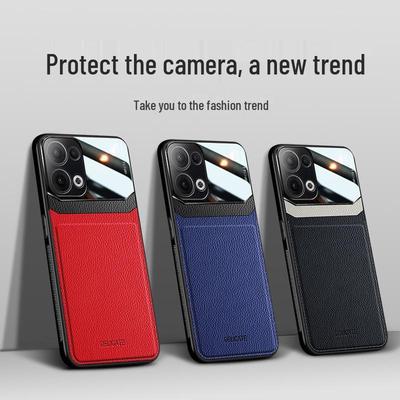 Oppo Reno 15 Pro / Find X9 / A5 Pro / A79 Leather Texture Color Block Phone Case - Full Coverage Protective Business Cover