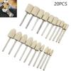 20 Pieces 4/6/8/10/12mm Wool Felt Mounted Polishing Buffing Wheel Grinding Head Drill Rotary Tool Kit Abrasive Tools
