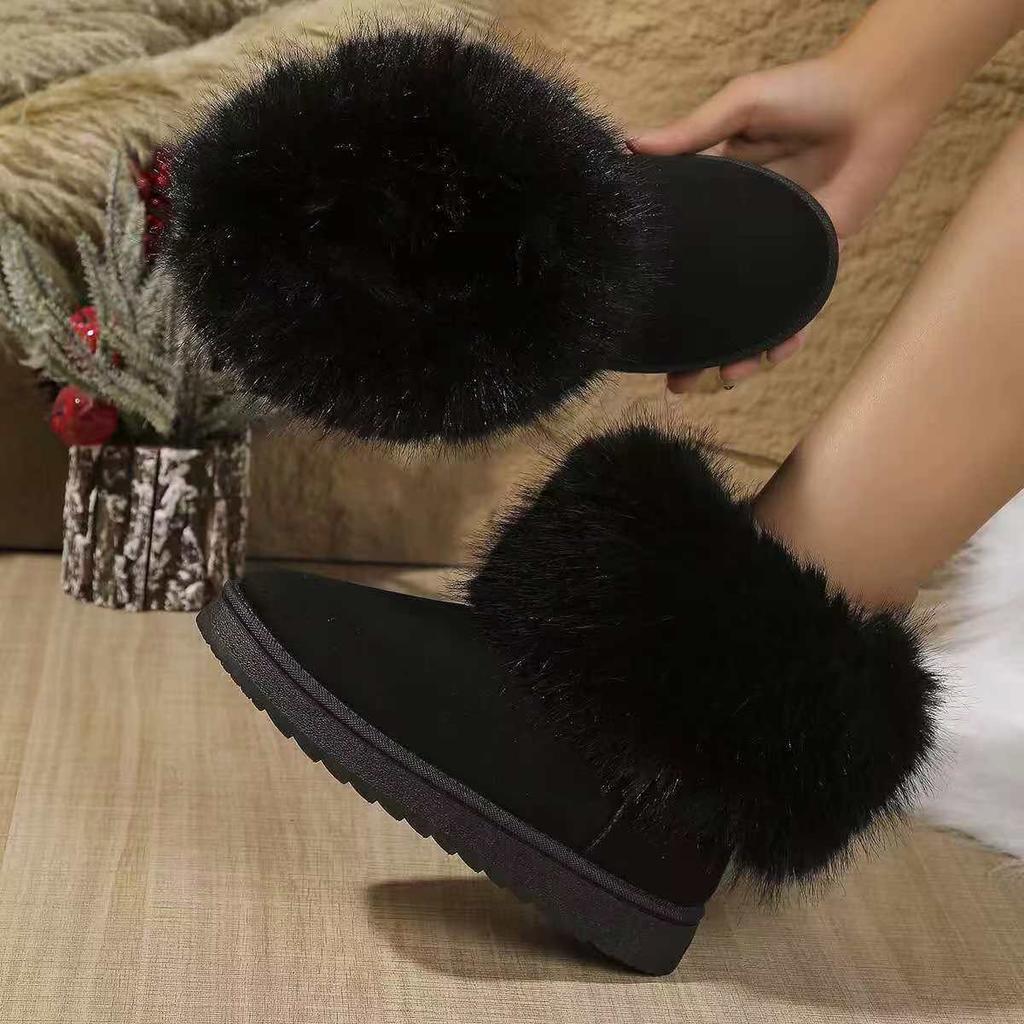Fashion Women Shoes 2025 Retro Round Toe Women's Boots Winter Plush Warm Short Botines Lightweight Casual Flat Botto Ladies Snow Boots