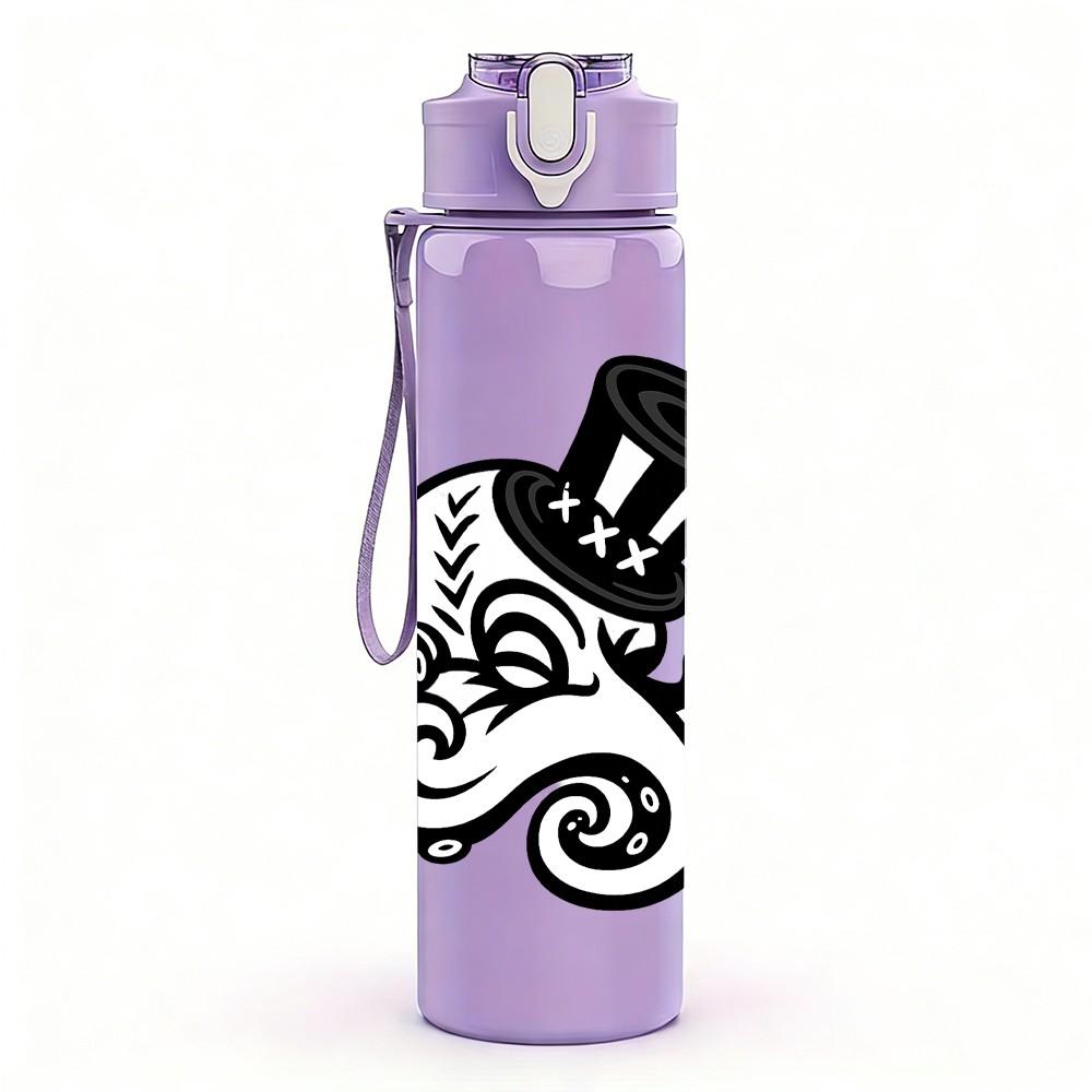 1PC Octopus Tentacle Pattern 750ml Color Plastic Sports Water Bottle Leakproof Flip Straw Lid Suitable for Sports Office Home Use
