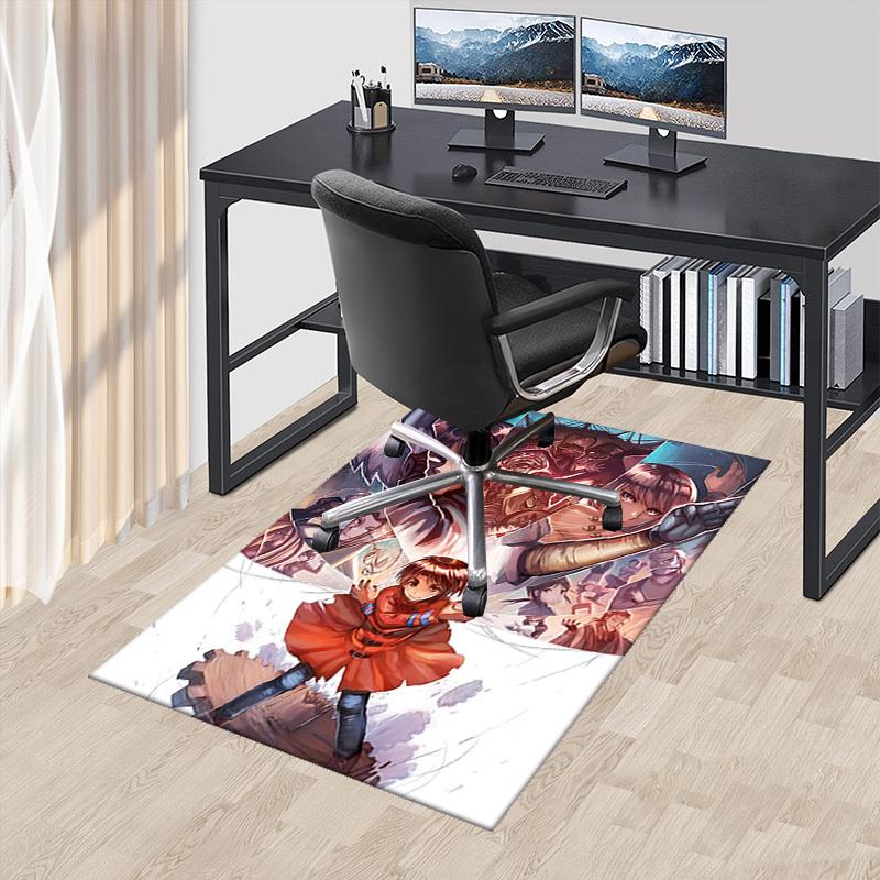 

1pc Anime Cartoon Design Chair Mat - Fantasy Warrior Theme - Non-Slip Carpet for Office, Home Decor, Living Room, Bedroom, Game Room - Perfect Gift Id 60cm by 90cm