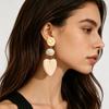 Melard Retro Artistic Heart Dangle Earrings – Handmade Patchwork Faux Wood Design for Women
