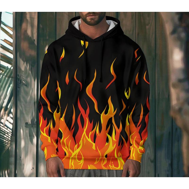 Herbst-Hoodies Mode Flamme 3D-Druck Herren Damen Streetwear Kapuzenpullover Pullover Oversized Harajuku Jacke Unisex Kleidung