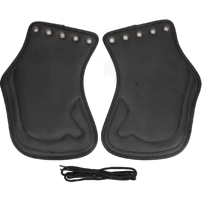 2pcs Universal Motorcycle PU Heat Deflector Engine Heating Insulation Cushion Saddle Guard Leather Side Saddle Heat Deflector