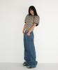 RONRON Stripe Puff Knit Charcoal Yellow