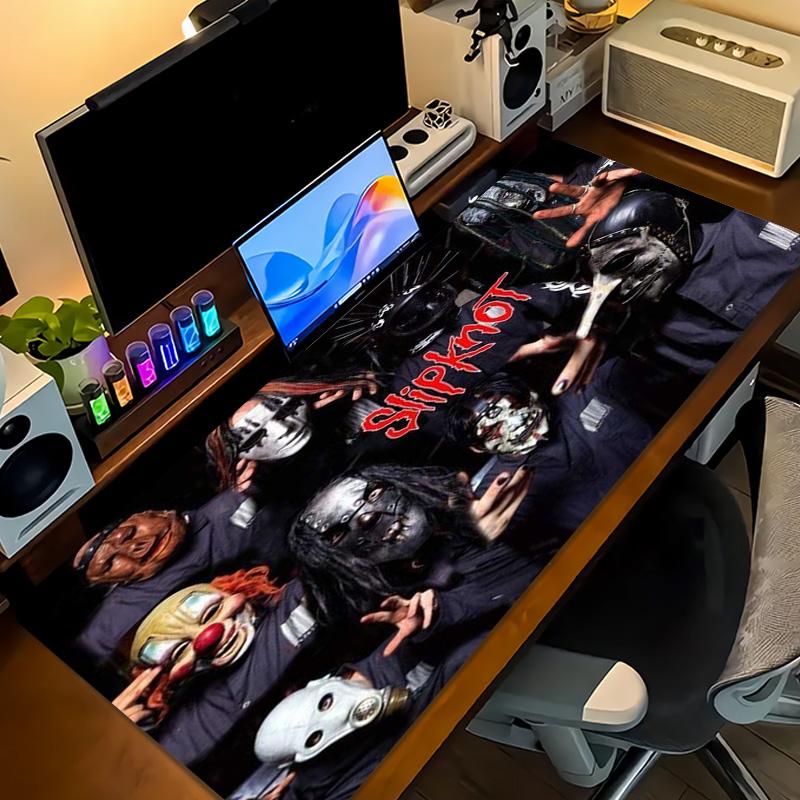 Slipknot Gradient Orange Yellow Background Logo Large Gaming Mouse Pad Non Slip Desk Mat for Metal Fans